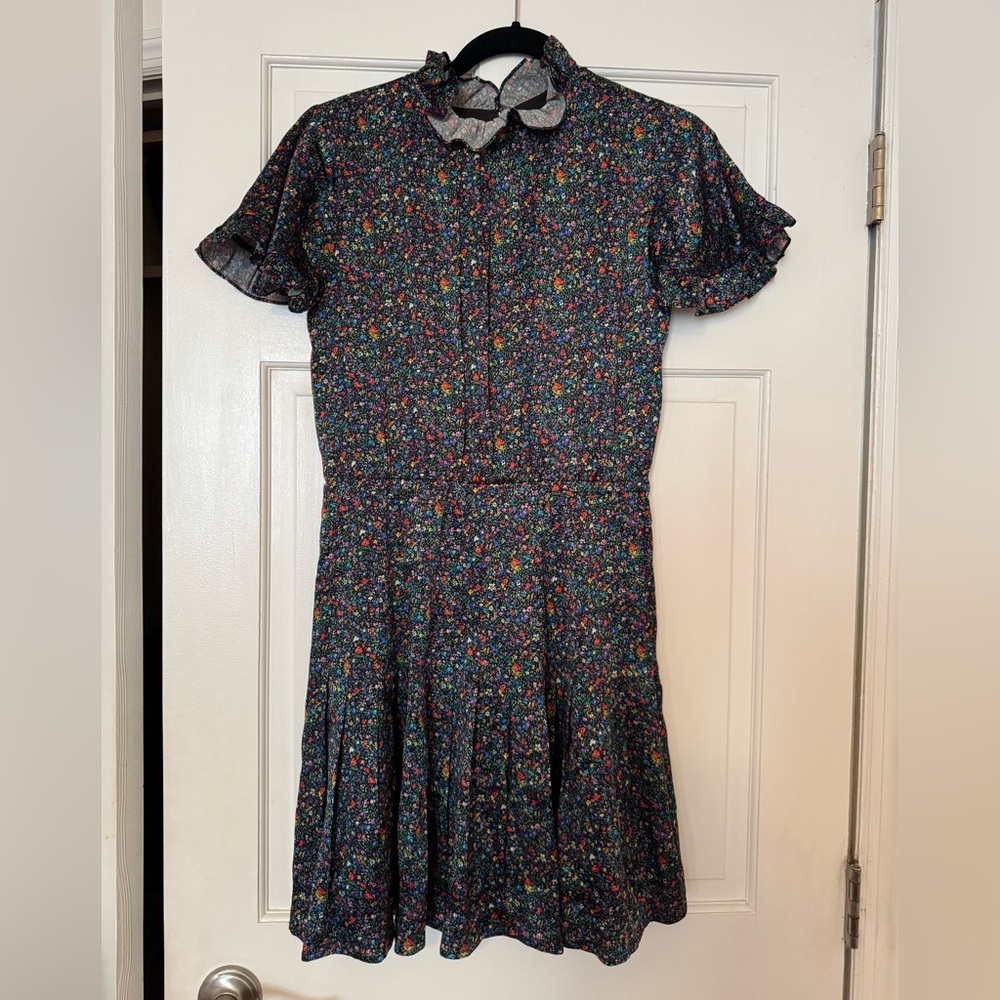 Cynthia Rowley Floral Short Sleeve Silk Dress